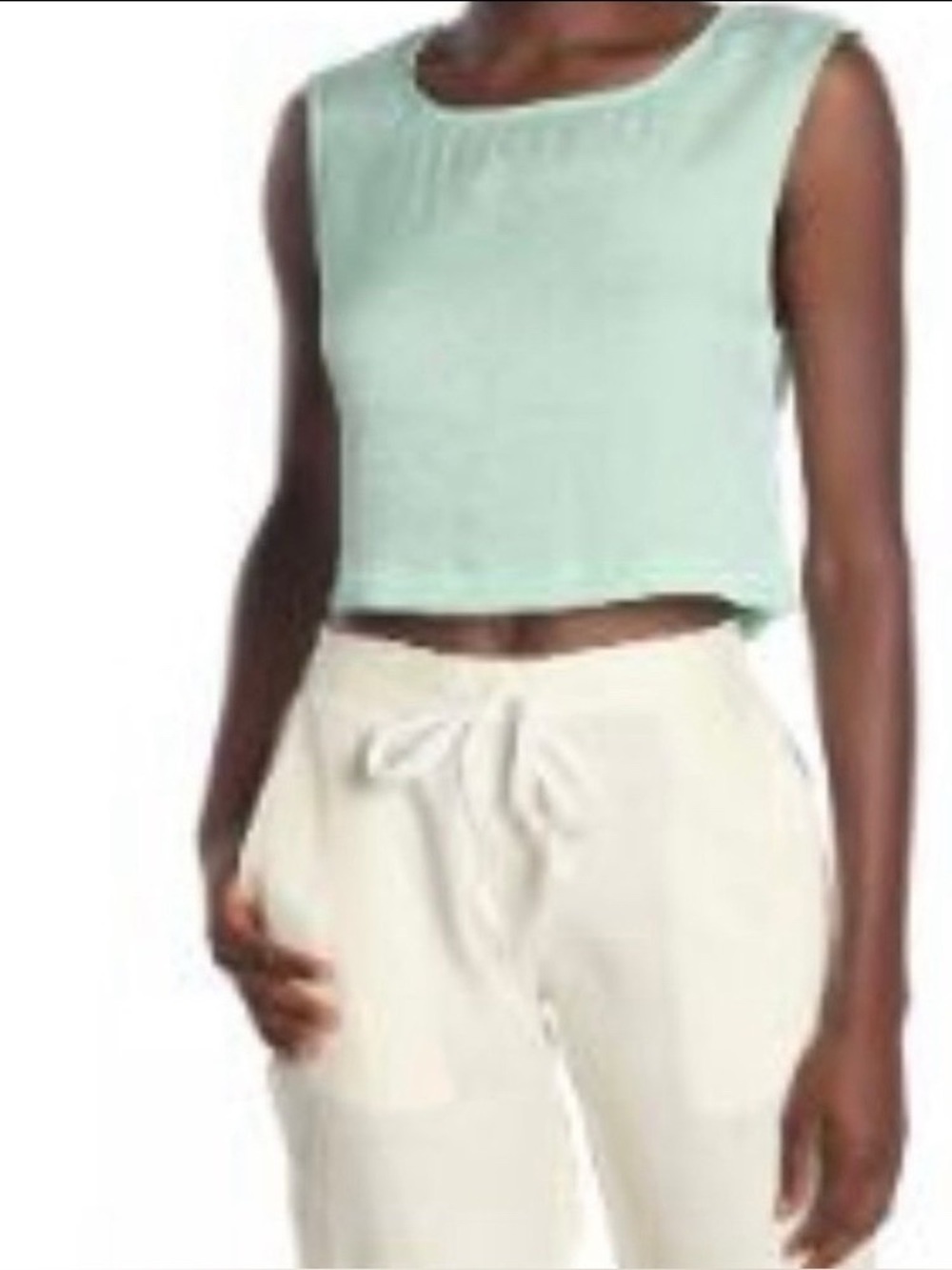 ONIA Charlotte Cropped Crinkled Woven Tank Top Size Large - Picture 6 of 6